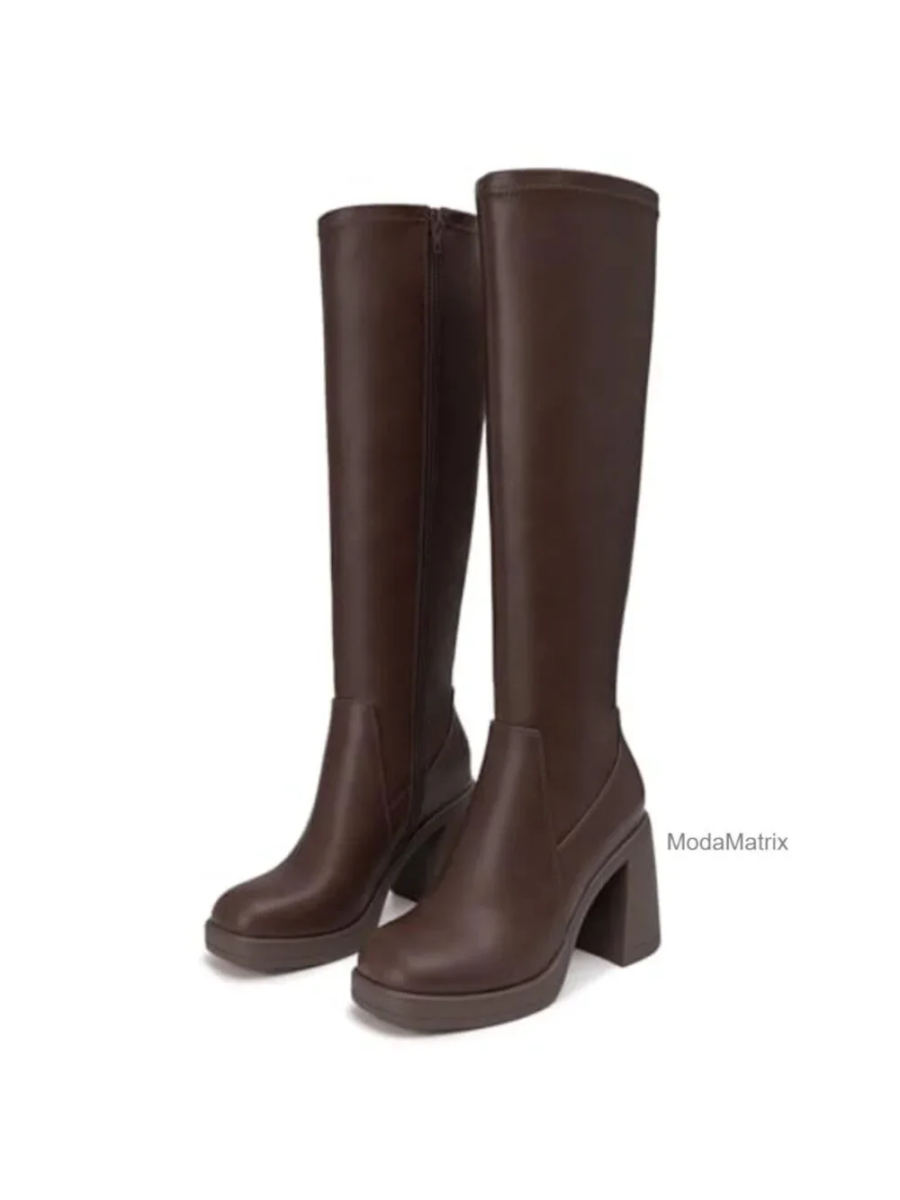 Knee High Boots Women Stretch Chunky Platform Tall Boots